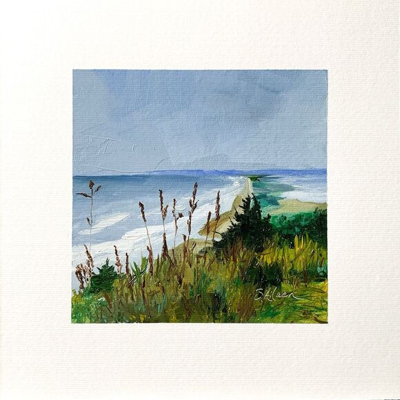 Other - 8x8 Oregon Original Oil Painting Seascape Coast Cape Lookout Tillamook Signed